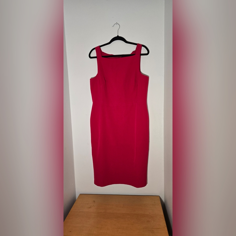 White House Black Market Vibrant Red Midi Dress